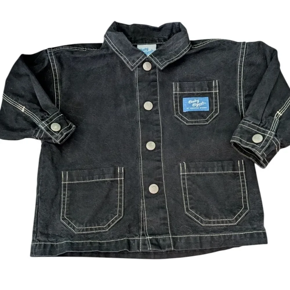 Oshkosh B'Gosh‎ Rare Vintage Infant Black Denim Car Jacket
